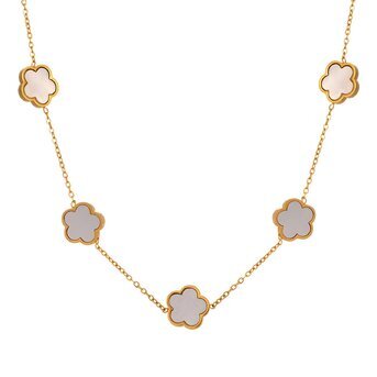 UB WILD 18K GOLD PLATED STAINLESS STEEL "FLOWER MEADOW" NECKLACE